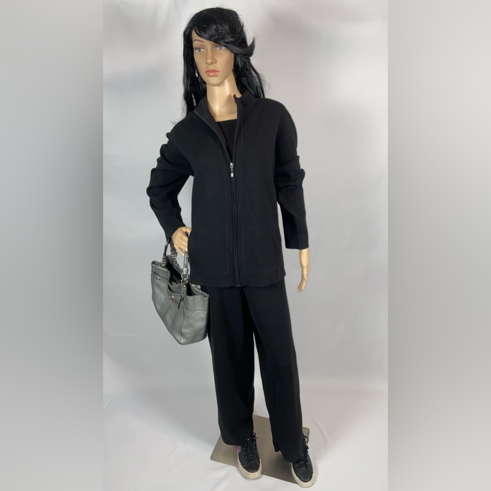 3X Pant Silk Suit 3 piece Black Liz Claiborne